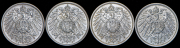 Набор из 4 сер. монет 1 марка 1905-1915 (Германия)