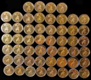 Набор из 52 памятных медалей "ECU / EURO"  1995-1998 (страны Европы)
