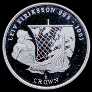 1/2 кроны 1997 "Лейф Эрикссон" (Остров Мэн)