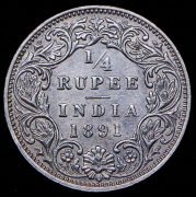 1/4 рупии 1891 (Индия)