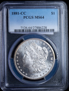 1 доллар 1881 (США) (в слабе)