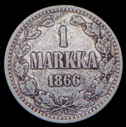 1 марка 1866 (Финляндия) S