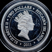 2 доллара 2011 "Медуза Черноморская крапива" (Острова Питкэрн)