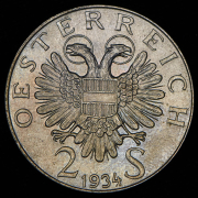 2 шиллинга 1934 “Памяти Энгельберта Дольфуса“ (Австрия)