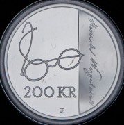 200 крон 2008 "200 лет со дня рождения Генрика Вергеланна" (Норвегия) (в п/у)