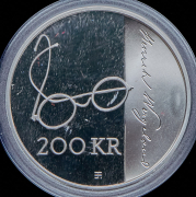 200 крон 2008 "200 лет со дня рождения Генрика Вергеланна" (Норвегия) (в п/у)