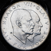 25 крон 1970 "25 лет освобождению Норвегии" (Норвегия) (в запайке)