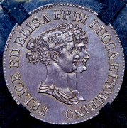 5 франков 1808 (Лукка и Пьомбино) (в слабе)