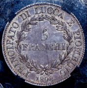 5 франков 1808 (Лукка и Пьомбино) (в слабе)