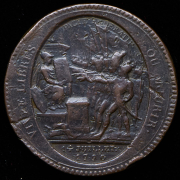 Медаль доверия номиналом 5 солей 1792 года братьев Моннеро (Франция)
