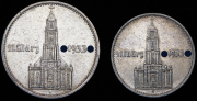 Набор из 2 сер. монет 2 и 5 марок 1934 (Германия)