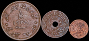 Набор из 3 медных монет кори 1928-1943 (Кач, Индия)