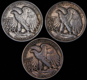 Набор из 3 сер. монет 1/2 доллара 1941-1943 (США)
