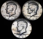Набор из 3 сер. монет 1/2 доллара 1965-1967 (США)