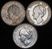 Набор из 3 сер. монет 1 гульден 1923-1940 (Нидерланды)