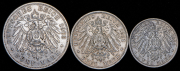 Набор из 3 сер. монет 2, 3 и 5 марок 1903-1911 (Пруссия) А