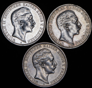 Набор из 3 сер. монет 3 марки 1908-1910 (Пруссия)