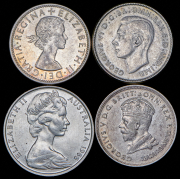 Набор из 4 сер. монет 1 флорин, 50 центов 1927-1966 (Австралия)