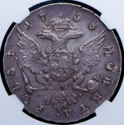 Рубль 1758 (в слабе) СПБ-ТI-ЯI