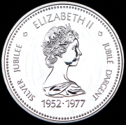 1 доллар 1977 "25 лет вступлению на престол Королевы Елизаветы II" (Канада)