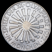 10 марок 1972 "XX летние Олимпийские Игры, Мюнхен - Эмблема "In München" (Германия) D