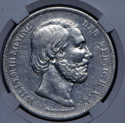 2 1/2 гульдена 1869 (Нидерланды) (в слабе)