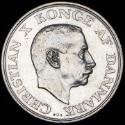 2 кроны 1937 "25 лет правления короля Кристиана X" (Дания)