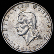 2 марки 1934 "175 лет со дня рождения Фридриха Шиллера" (Германия) F