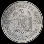 3 марки 1932 "100-летие смерти Гёте" (Германия) А