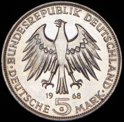5 марок 1968 "500 лет со дня смерти Иоганна Гутенберга" (Германия) G