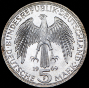 5 марок 1969 "375 лет со дня смерти Герхарда Меркатора" (Германия) F