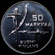 50 марок 1982 "Чемпионат мира по хоккею" (Финляндия)