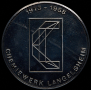 Медаль "75-я годовщина работы химического завода в Лангельсхайме" 1988 (Германия)