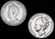 Набор из 2 сер. монет 1 гульден 1914, 1923 (Нидерланды)