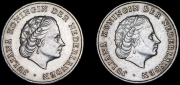 Набор из 2 сер. монет 1 гульден 1964, 1970 (Нидерландские Антиллы)