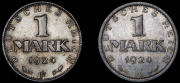 Набор из 2 сер. монет 1 марка 1924 (Германия)