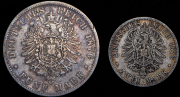 Набор из 2 сер. монет 2, 5 марок 1876 (Пруссия) B