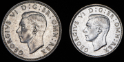 Набор из 2 сер. монет 2 шиллинга, 1/2 кроны 1944-1945 (Великобритания)
