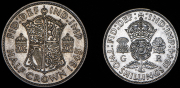 Набор из 2 сер. монет 2 шиллинга, 1/2 кроны 1944-1945 (Великобритания)