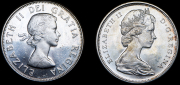 Набор из 2 сер. монет 50 центов 1961, 1966 (Канада)