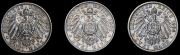 Набор из 3 сер. монет 2 марки 1901-1906 (Германия)