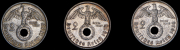 Набор из 3 сер. монет 2 марки 1937-1939 (Германия)