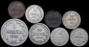 Набор из 8 монет 1866-1912 (Финляндия)