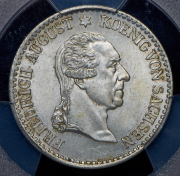 1/6 таллера 1827 (Саксония) (в слабе) S