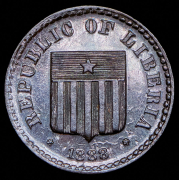 1 цент 1888  Пробная (Либерия) (в слабе)