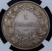 1 риксдалер 1855 (Дания) (в слабе)