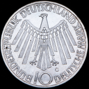 10 марок 1972 XX летние Олимпийские Игры, Мюнхен 1972 - Эмблема "In Deutschland" (Германия) G