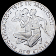 10 марок 1972 "XX летние Олимпийские Игры, Мюнхен 1972: Спортсмены" (Германия) F