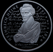 10 марок 1997 "200 лет со дня рождения Генриха Гейне" (Германия) J