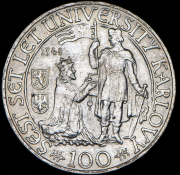 100 крон 1948 "600 лет Карлову университету" (Чехословакия)